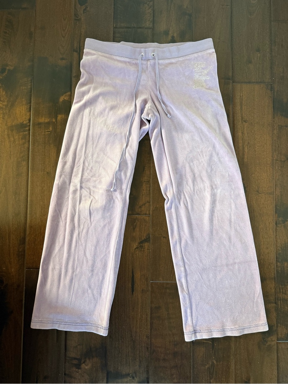 Juicy Couture Lavender Velour Track Pants with Drawstring